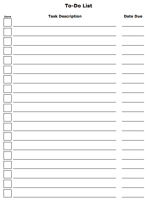 Dead Simple To Do List Template