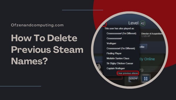 How To Delete Previous Steam Names?