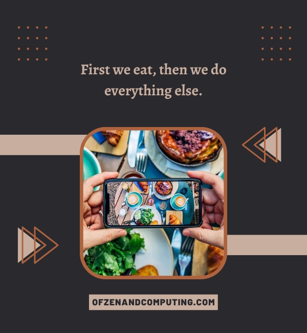 Instagram-Bildunterschrift für Food-Blogging