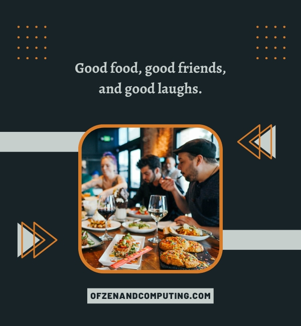 Legenda do Instagram para comida com amigos