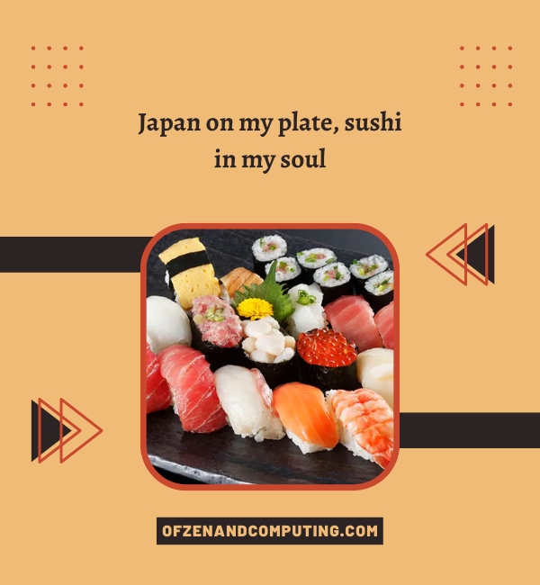 Japanische Essensuntertitel für Instagram