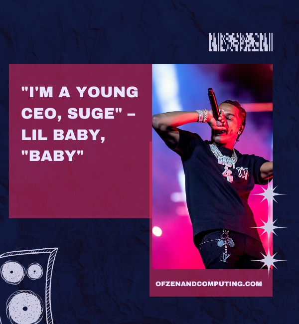 Lil Baby Rap Letras para subtítulos para Instagram