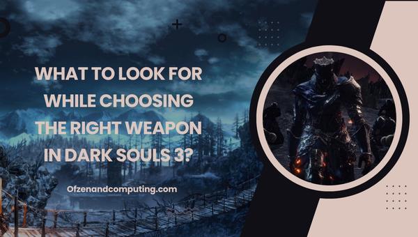 ما الذي تبحث عنه أثناء اختيار السلاح المناسب في Dark Souls 3؟