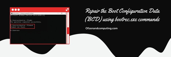 Repair the Boot Configuration Data (BCD) using bootrec.exe commands - Fix Error Code 0xc0000185 For Windows 10 & 11