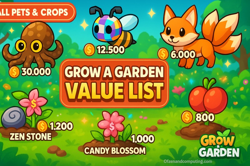 Roblox Grow a Garden Value List (2025) Zen Event Pets + Crops