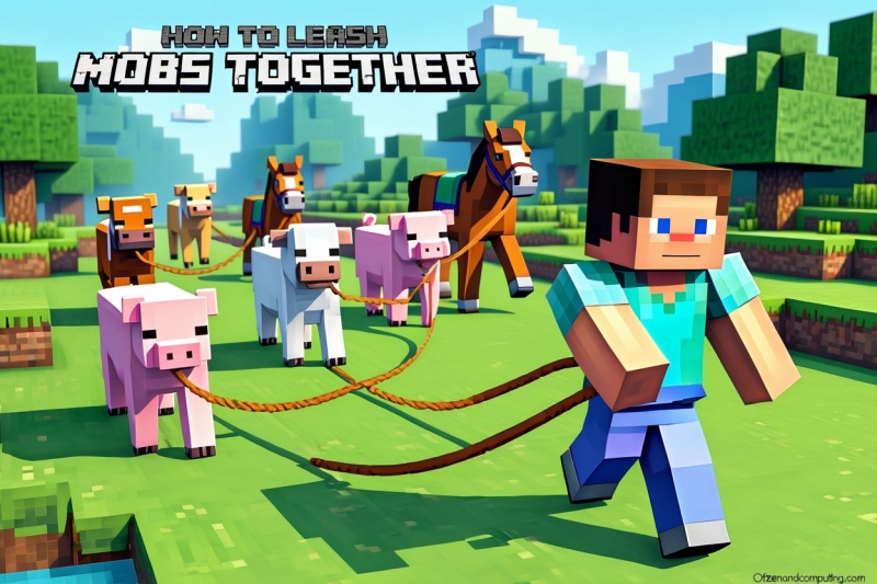 How to Leash Minecraft Mobs Together Using Lead