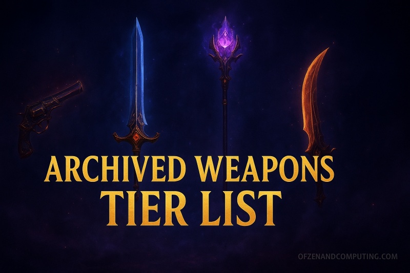 Roblox Archived Weapons Tier List