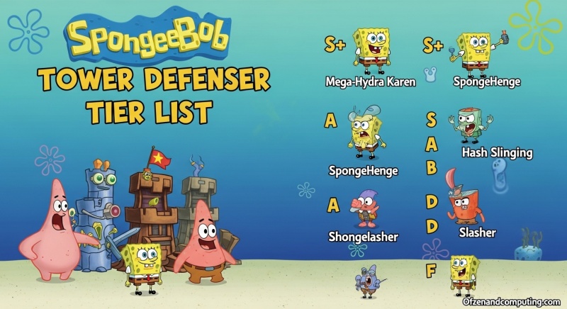 SpongeBob Tower Defense Tier List