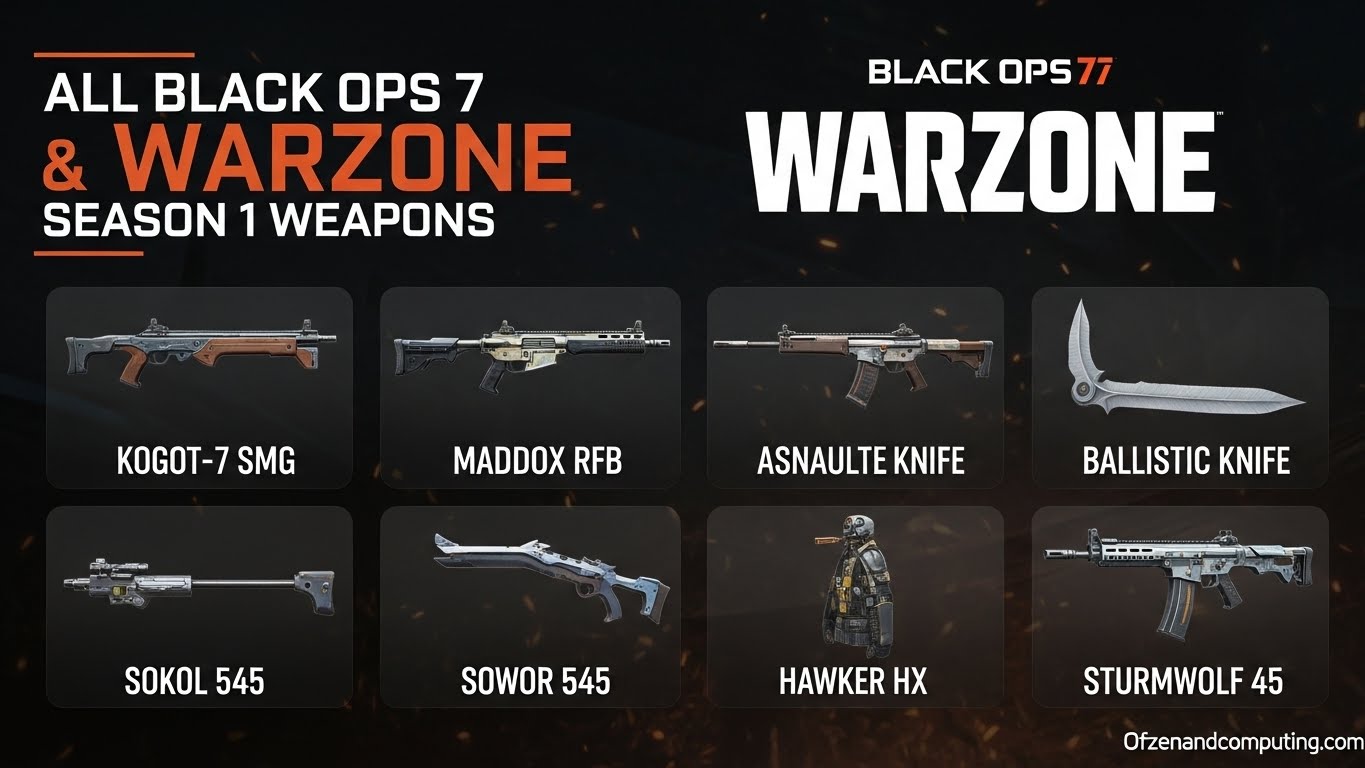 Black Ops 7 & Warzone Season 1 Weapons Guide