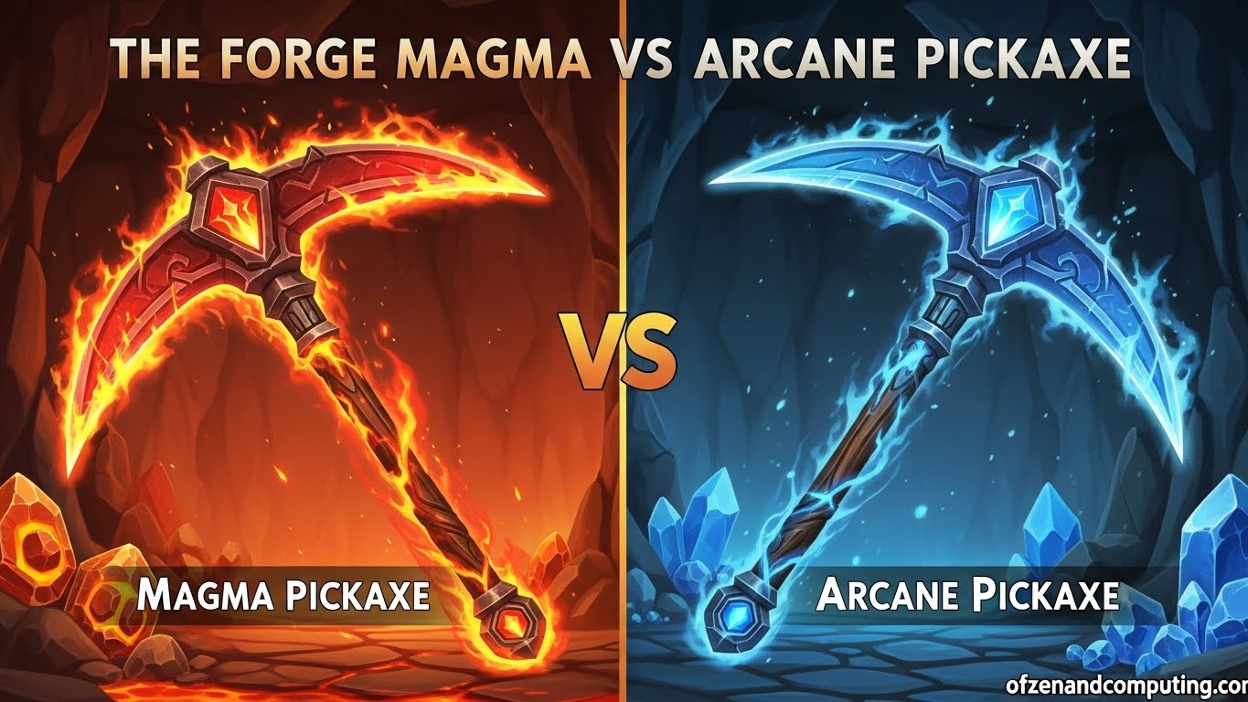 The Forge Magma vs Arcane Pickaxe