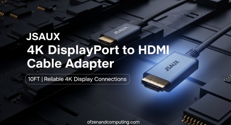 JSAUX 4K DisplayPort to HDMI Cable Adapter